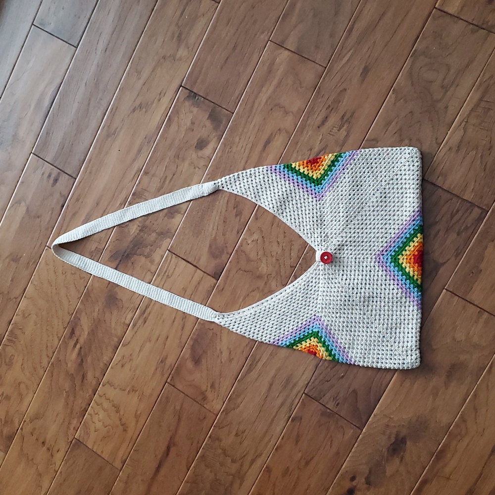 Granny Rainbow Square Crochet Crossbody Bag